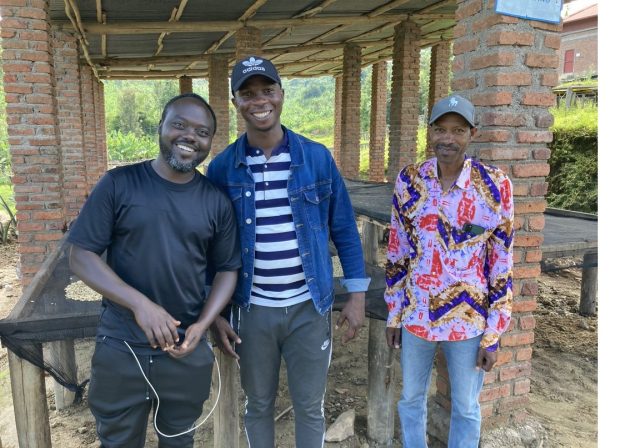 Uzziel Habimana (Ikawa House Cofounder), Ezra (Coocamu Station Manager) & Ernest (Coocamu Agronomist)