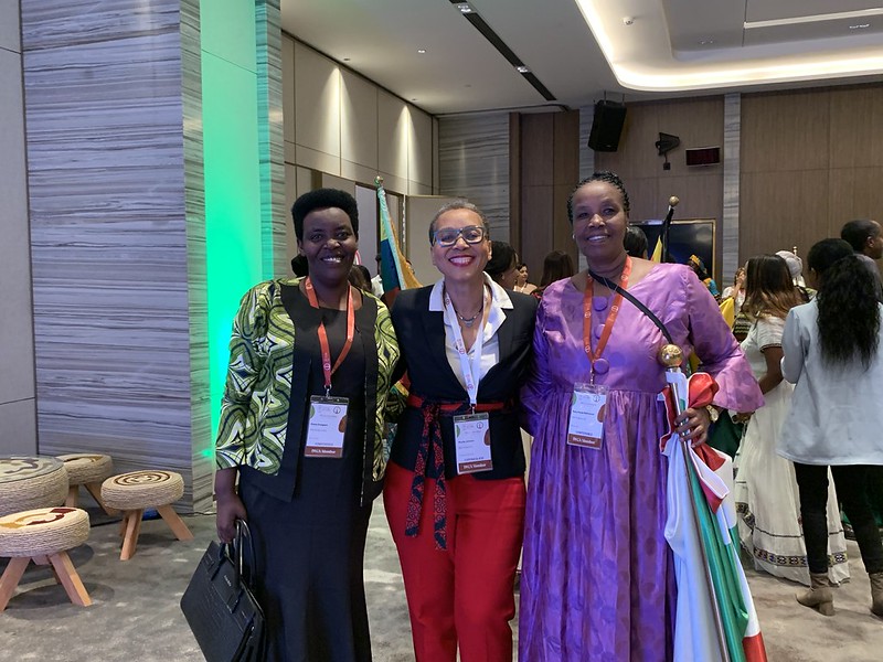 Phyllis Johnson with two coffee professionals in Addis Ababa 2023
